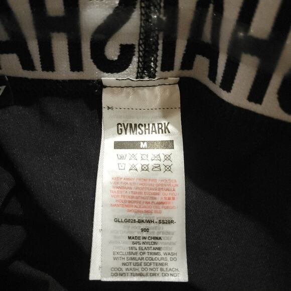 GYMSHARK Black Athletic Leggings Waistband Sz Medium Fitness - Picture 3 of 7